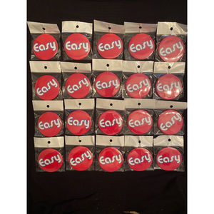Easy 2.5" Pinback Button Pin Marked Easy Lot of 20